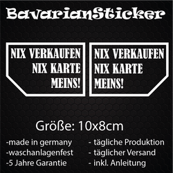 2ER SET NIX VERKAUFEN STICKER 10x8CM IN WUNSCHFARBE