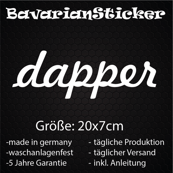 DAPPER STICKER 20x7 CM IN WUNSCHFARBE