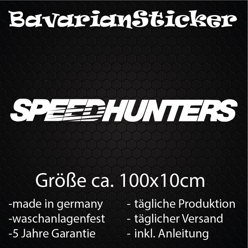 SPEEDHUNTERS XXL AUFKLEBER IN WUNSCHFARBE 100x10cm