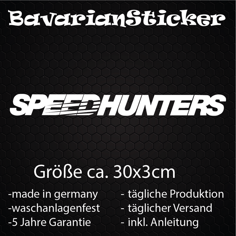 2ER SET SPEEDHUNTERS STICKER 30x3CM IN WUNSCHFARBE