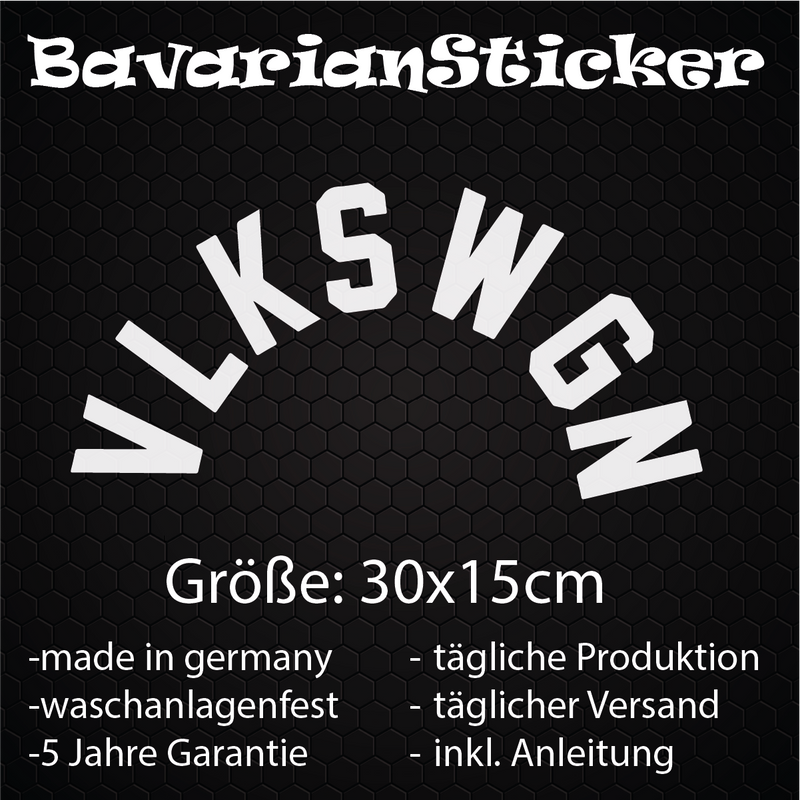 VLKSWGN STICKER 30x15CM IN WUNSCHFARBE