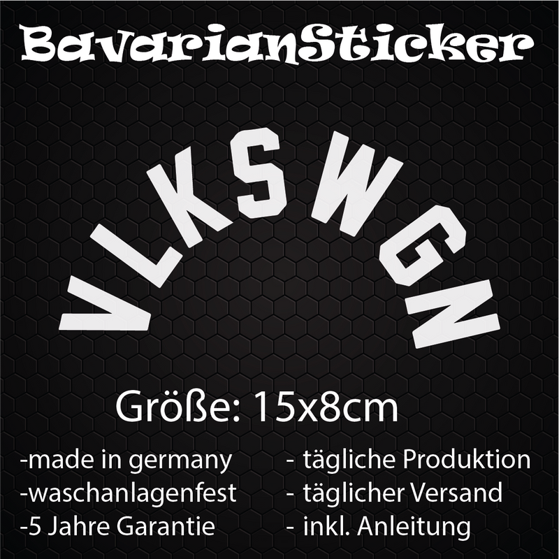 VLKSWGN STICKER 15x8 CM IN WUNSCHFARBE